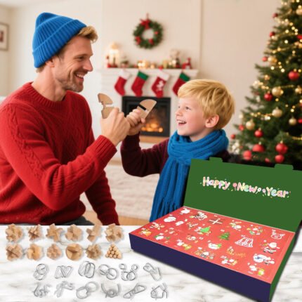 2026 Puzzle Advent Calendar,24 Days of Christmas Countdown,Brain Teasers&Logic Challenges for Kids,Wood&Metal Puzzle Set